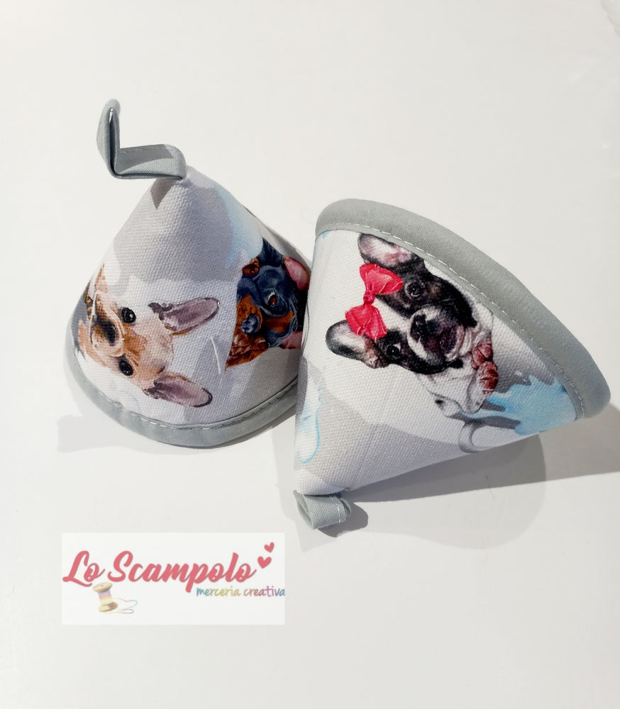 Coppia Presine da Cucina a Cappuccio / Cono Bulldog