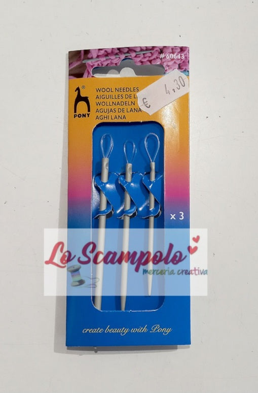 Aghi per Lana con Cruna in Plastica Pony #60643