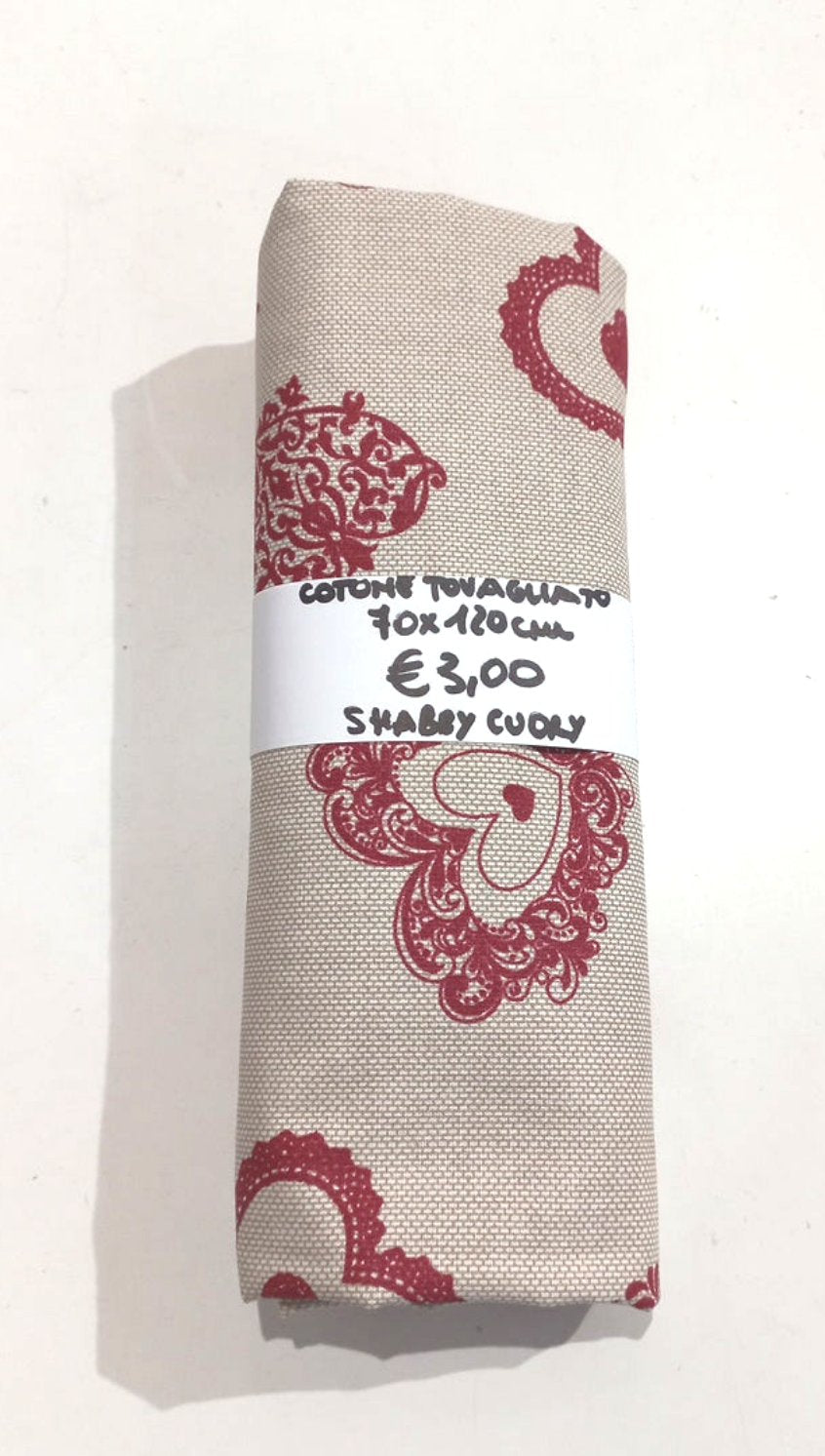 Cotone Fantasia Shabby Cuori 70x120 cm