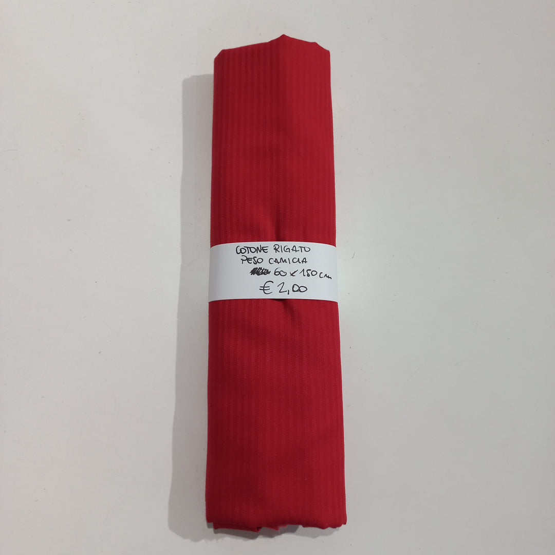 Cotone Rigato Peso Camicia Rosso 60x150 cm