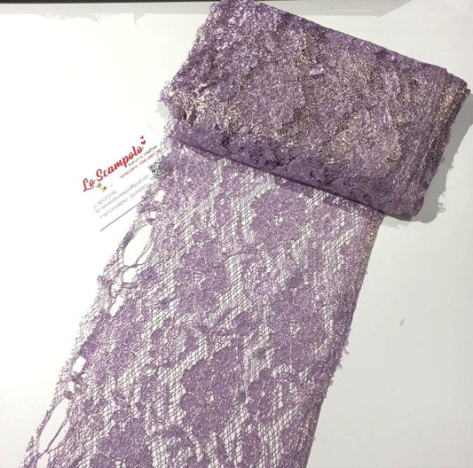 Pizzo Lilla e Oro 14x500 cm
