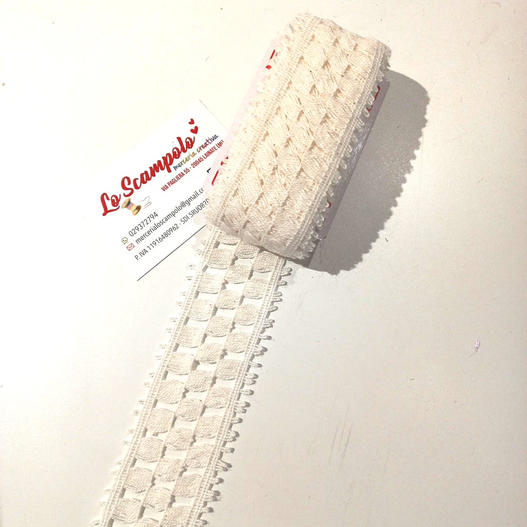 Pizzo Bianco Naturale Morbido 5x500 cm