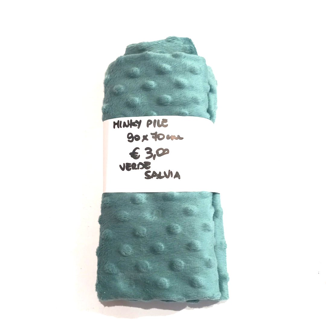 Minky Pile Verde Salvia 90x70 cm