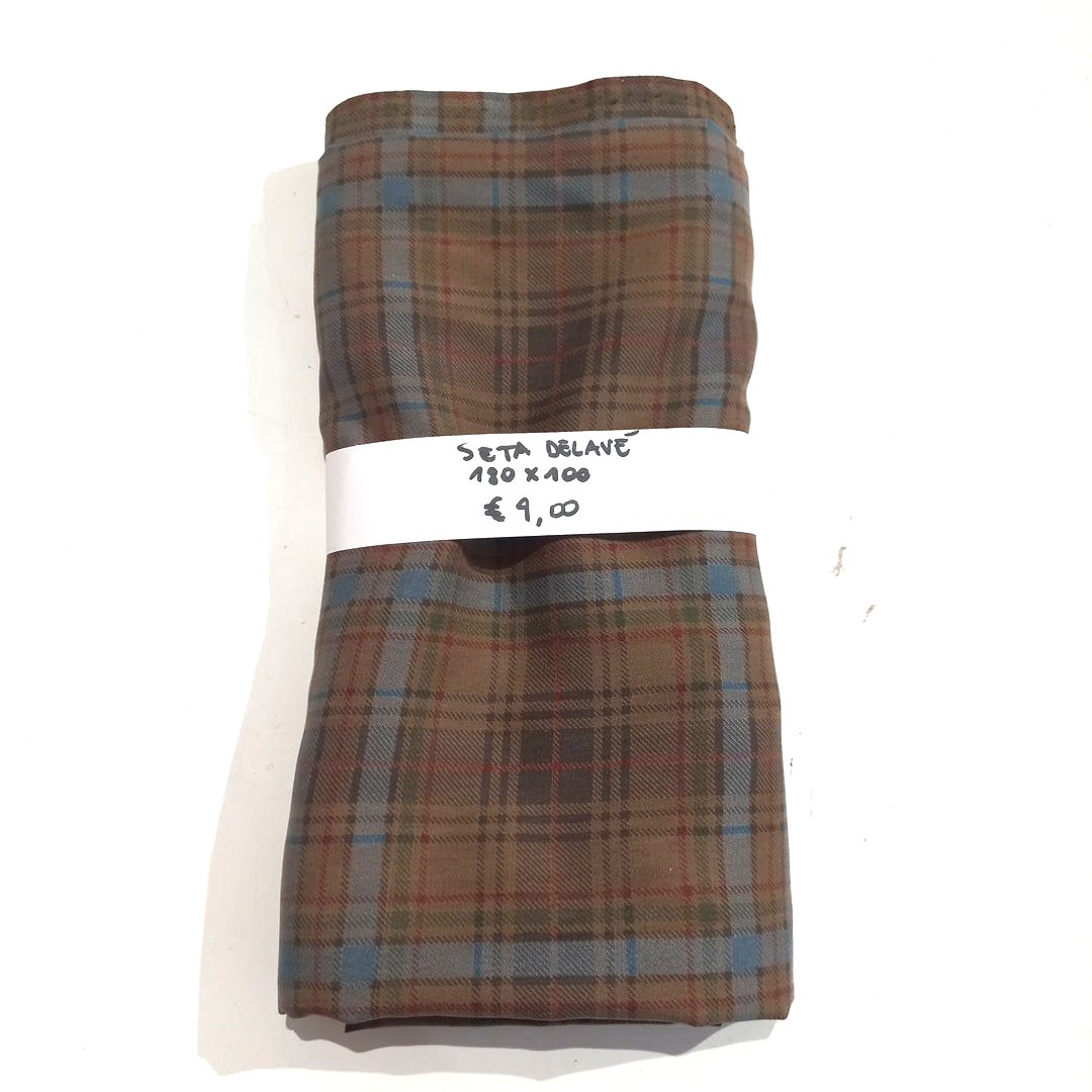 Seta Delavè Marrone Scozzese 100x180 cm