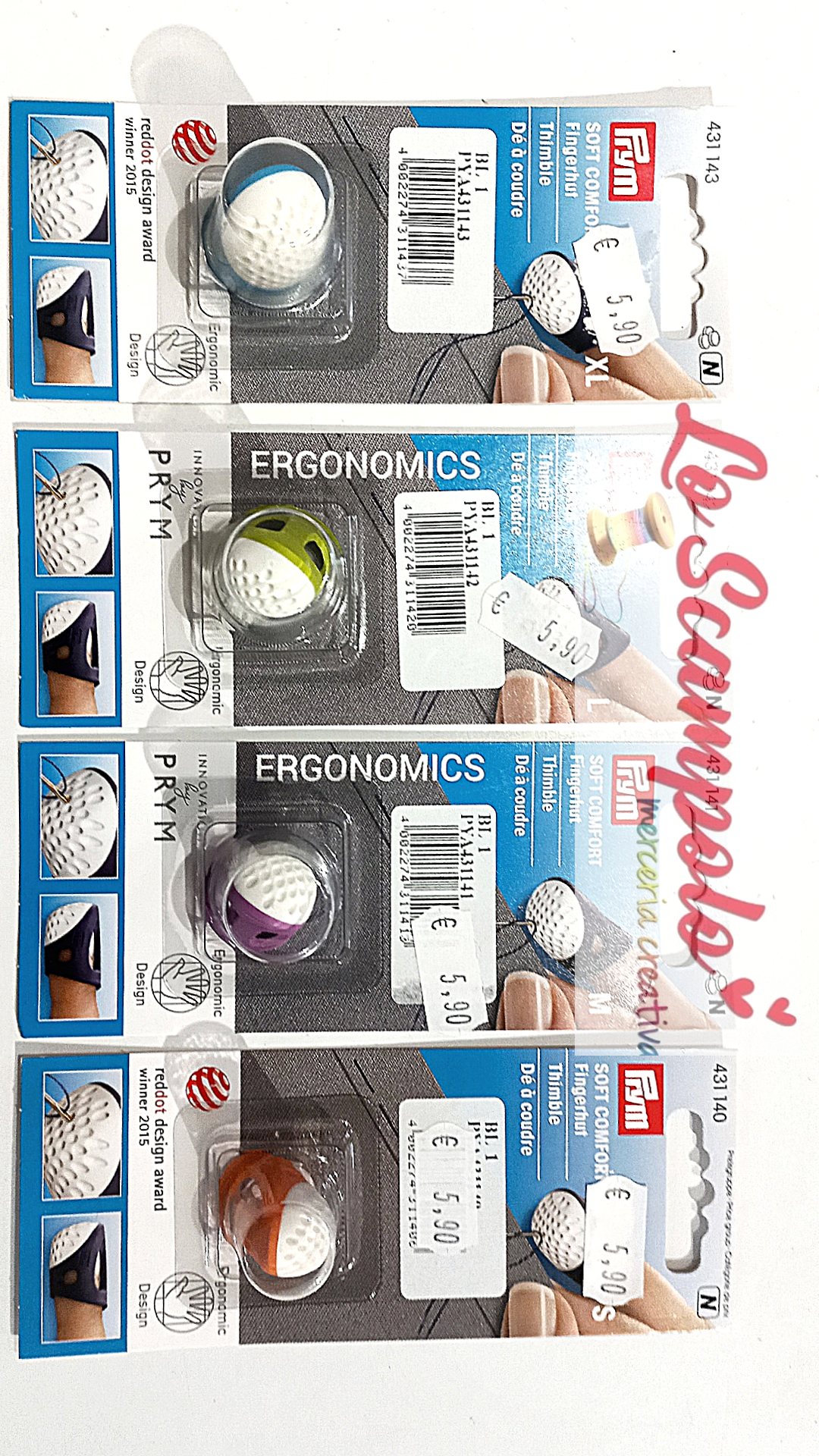 Ditale Ergonomico taglia M Rosa e Bianco Prym 431141