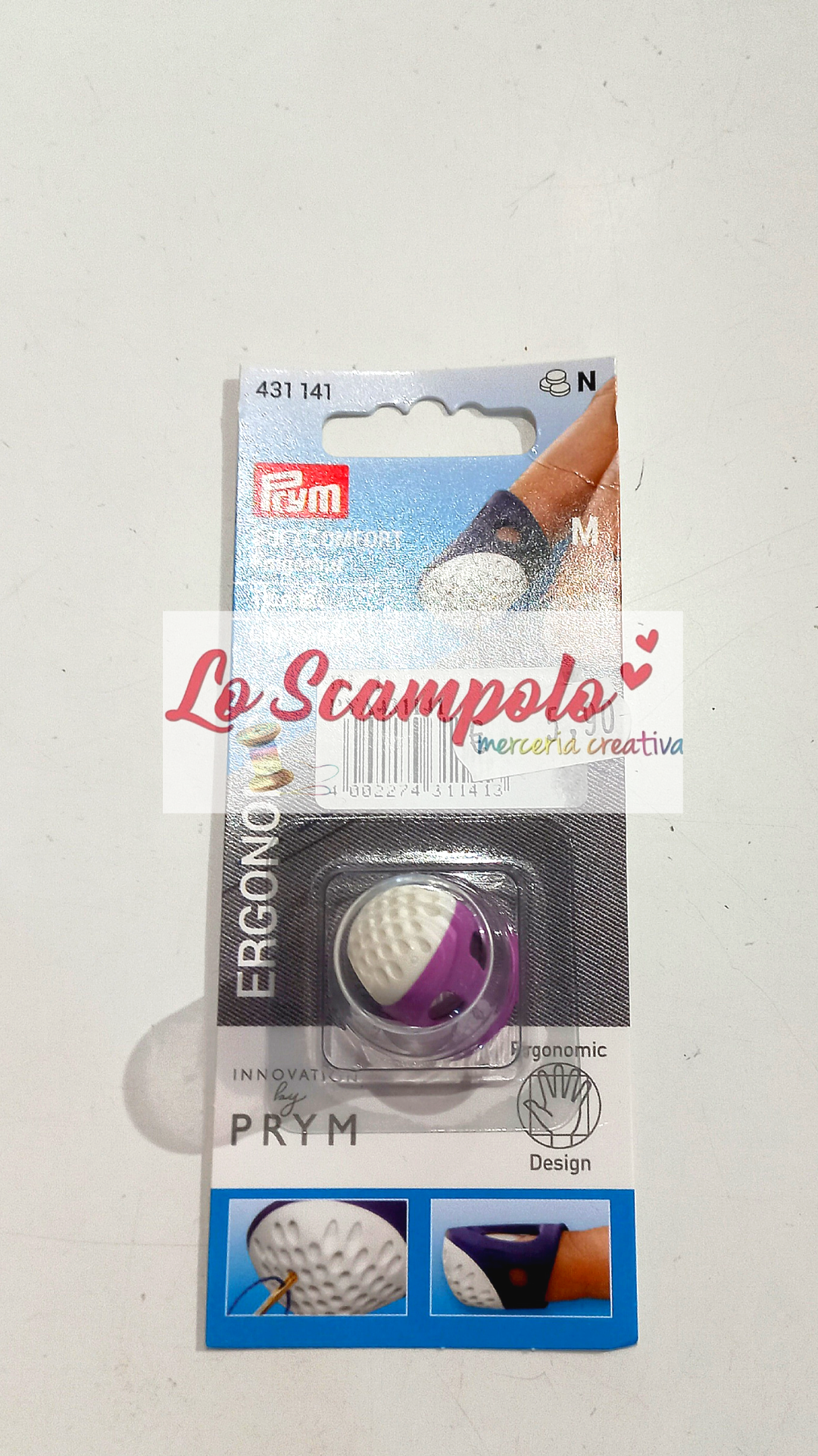 Ditale Ergonomico taglia M Rosa e Bianco Prym 431141