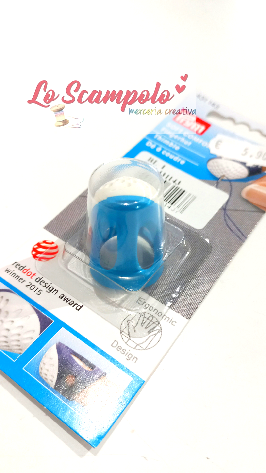 Ditale Ergonomico taglia XL Blu e Bianco Prym 431143