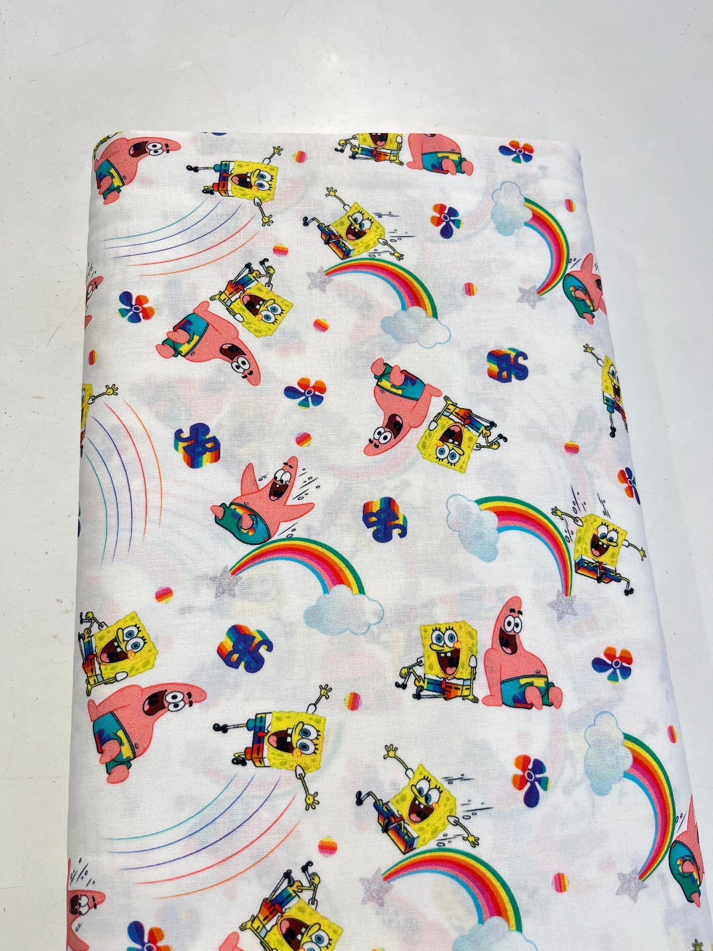 Cotone Stampato Fantasia Spongebob Square Pants