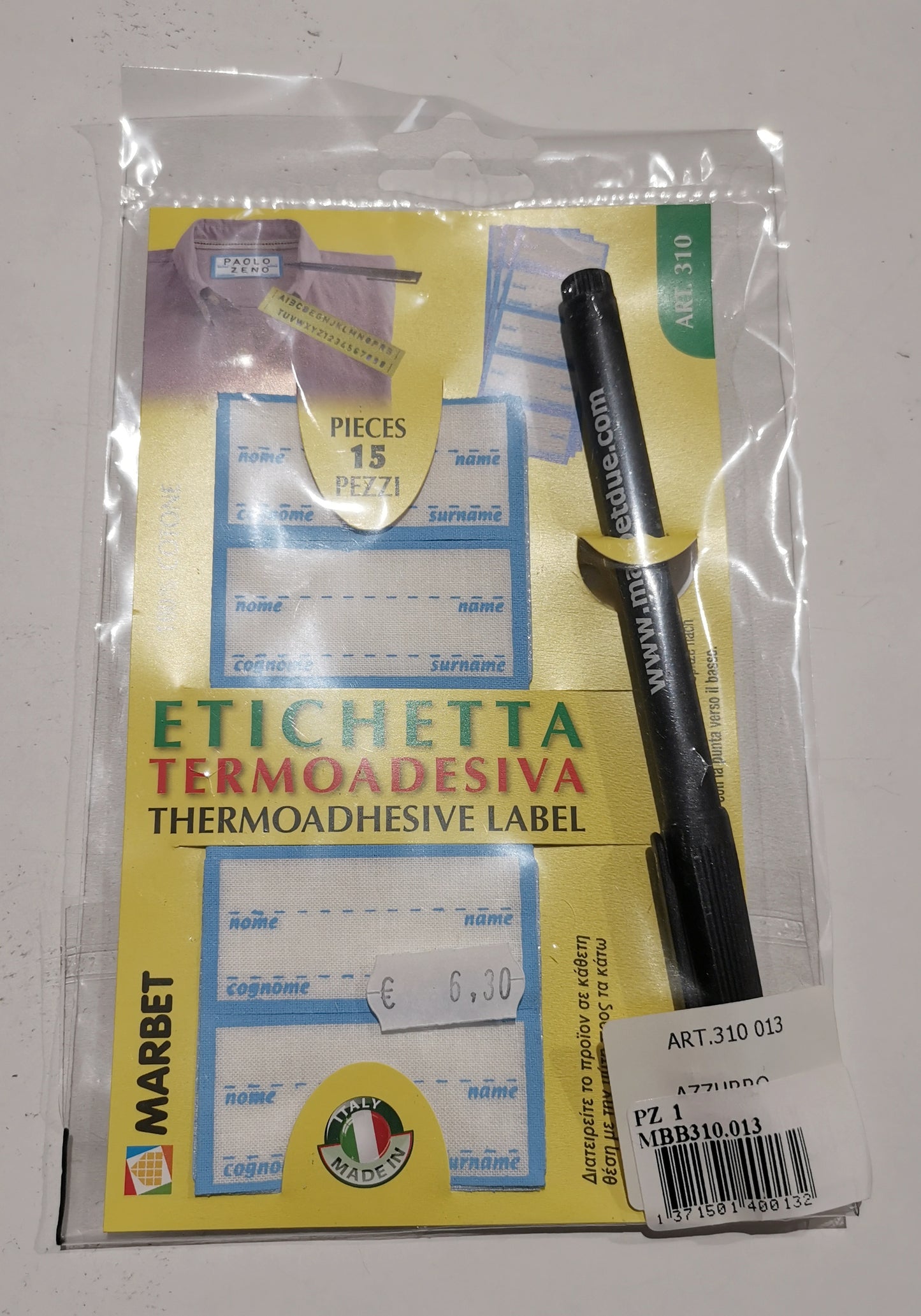Etichette termoadesive azzurre