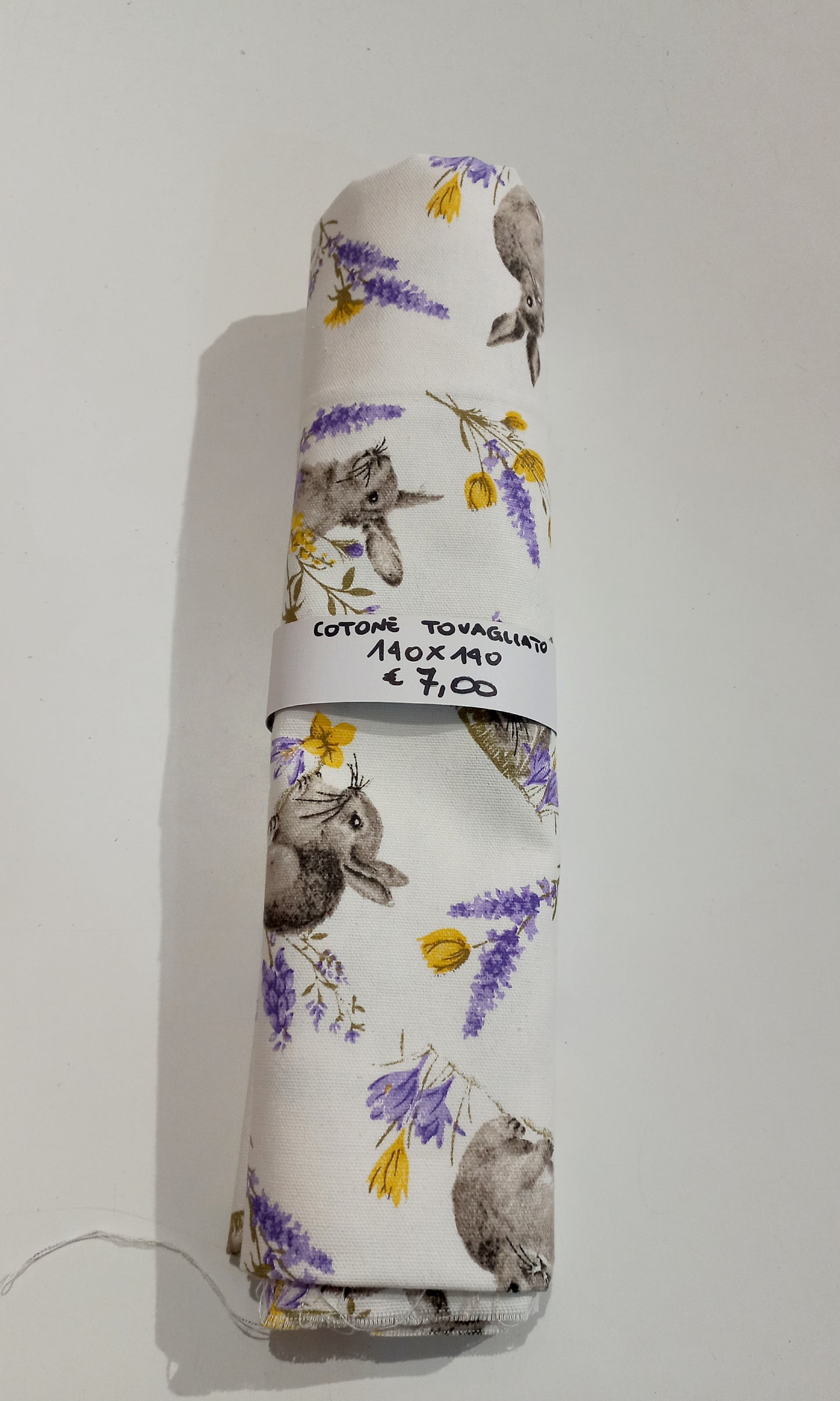 Tovagliato Fantasia Coniglietti e Lavanda 130x140 cm