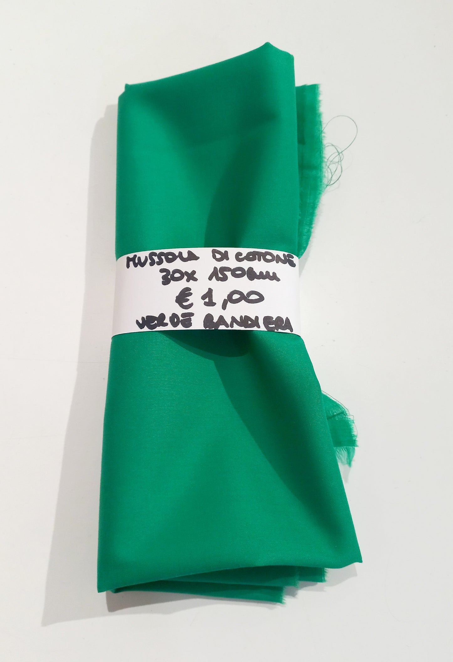 Mussola di Cotone Verde Bandiera 30x150 cm