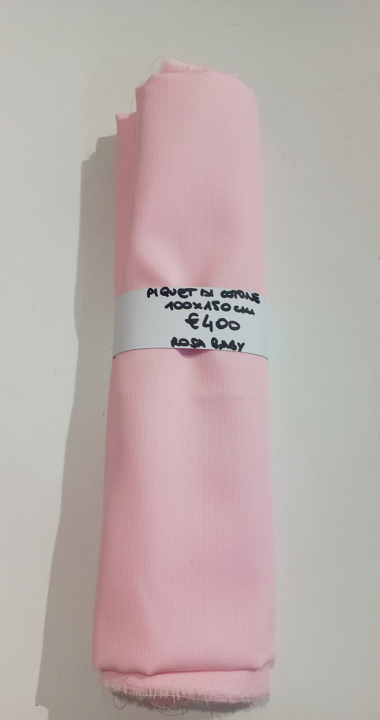 Piquet di Cotone Rosa Baby 100x150 cm