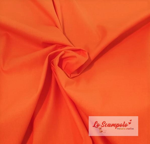 Arancione 100% Cotone Tinta Unita