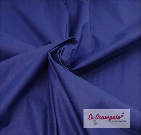 Blu 100% Cotone Tinta Unita