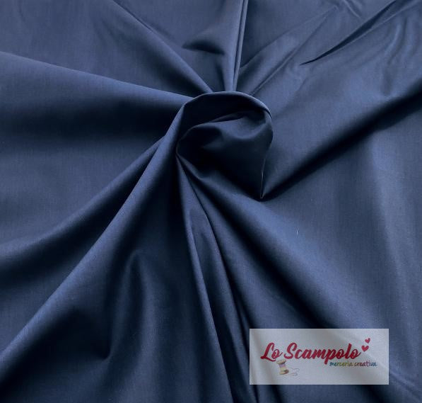 Blu Scuro 100% Cotone Tinta Unita