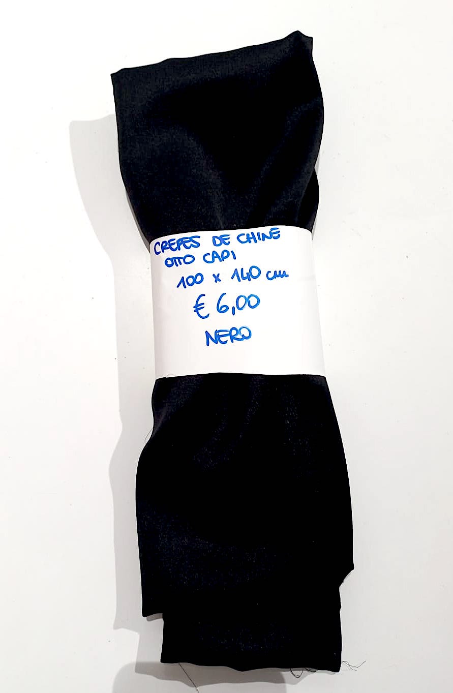 Crepes de Chine Nero Otto Capi 100x140 cm