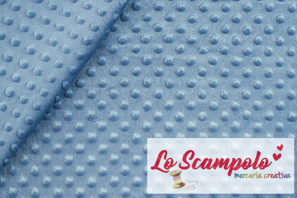 Minky Pile Dots Azzurro Baby
