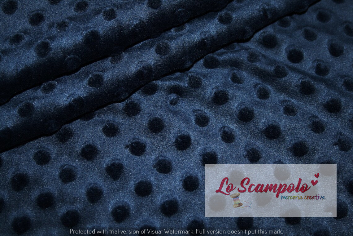 Minky Pile Dots Blu Notte