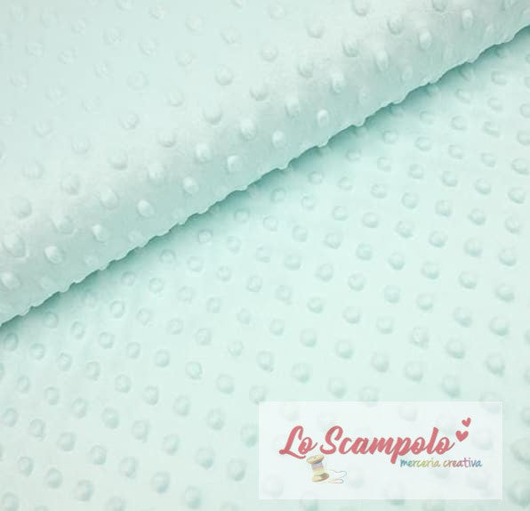Minky Pile Dots Verde Menta