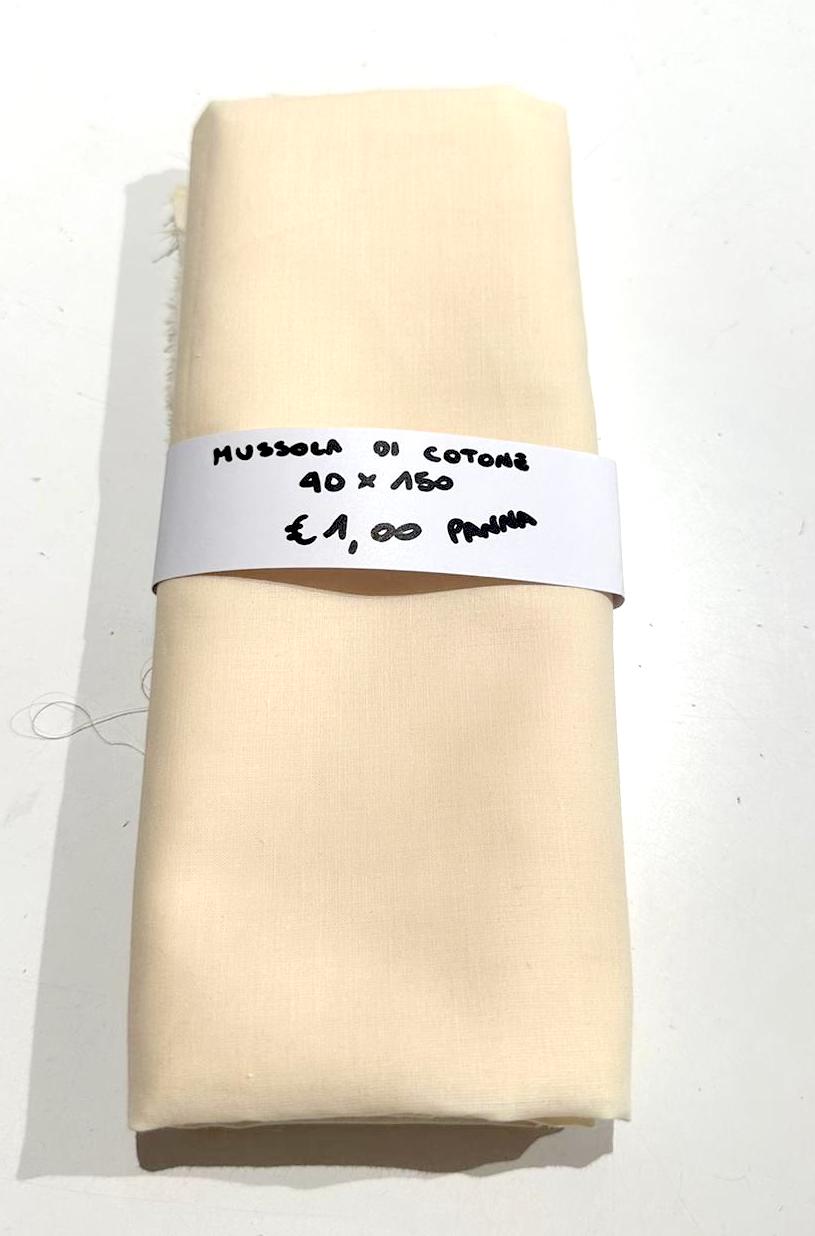 Mussola di Cotone Panna 40x150 cm
