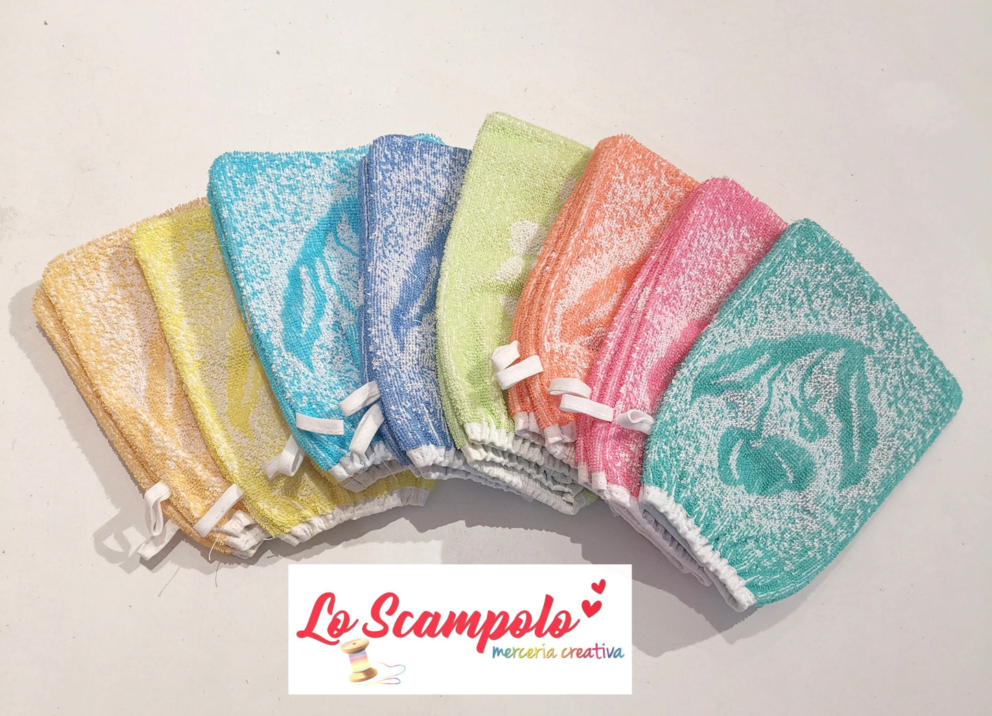 Manopola da Bagno in Spugna Rosa