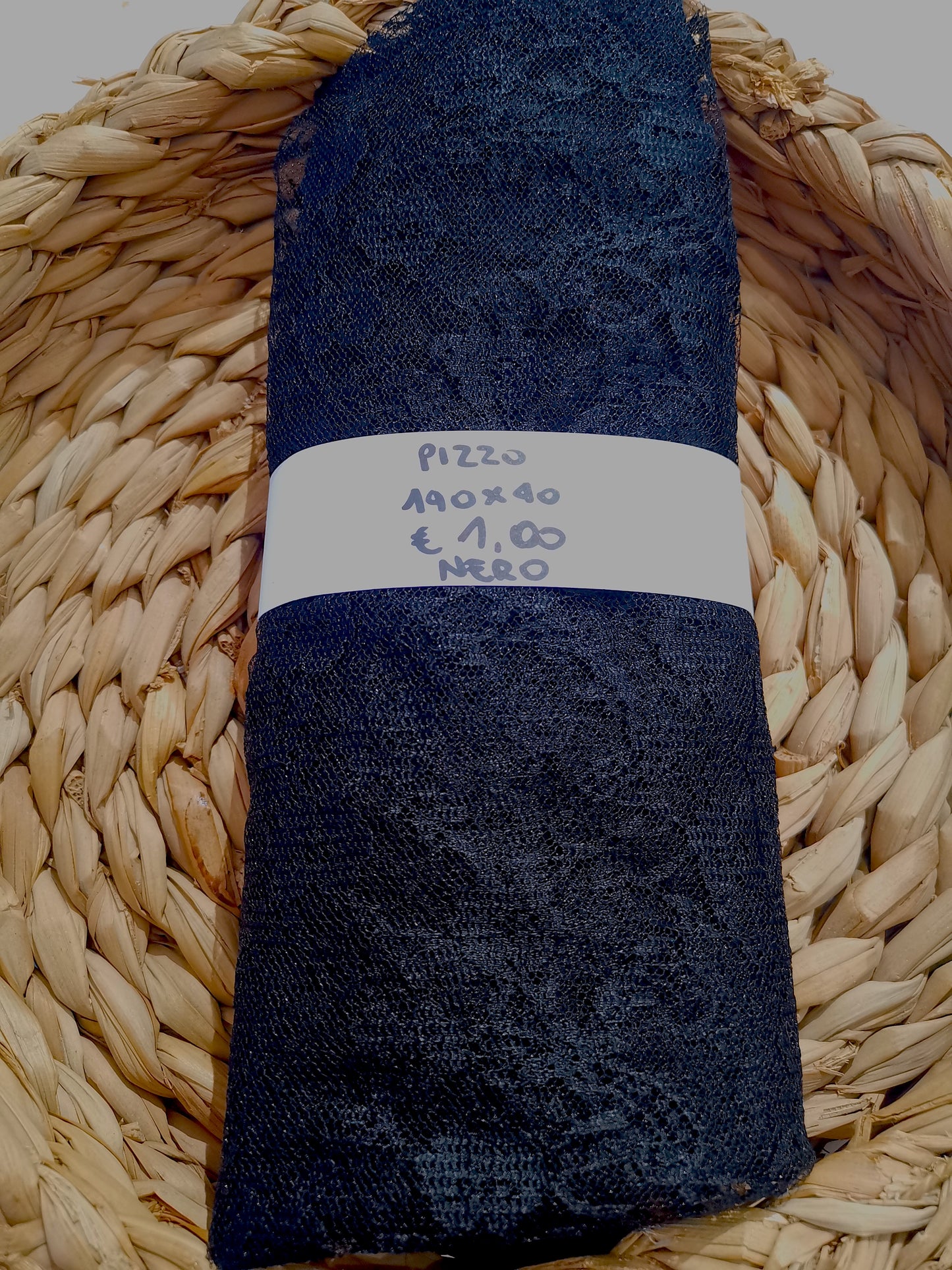 Pizzo Fiori Nero 40x140 cm