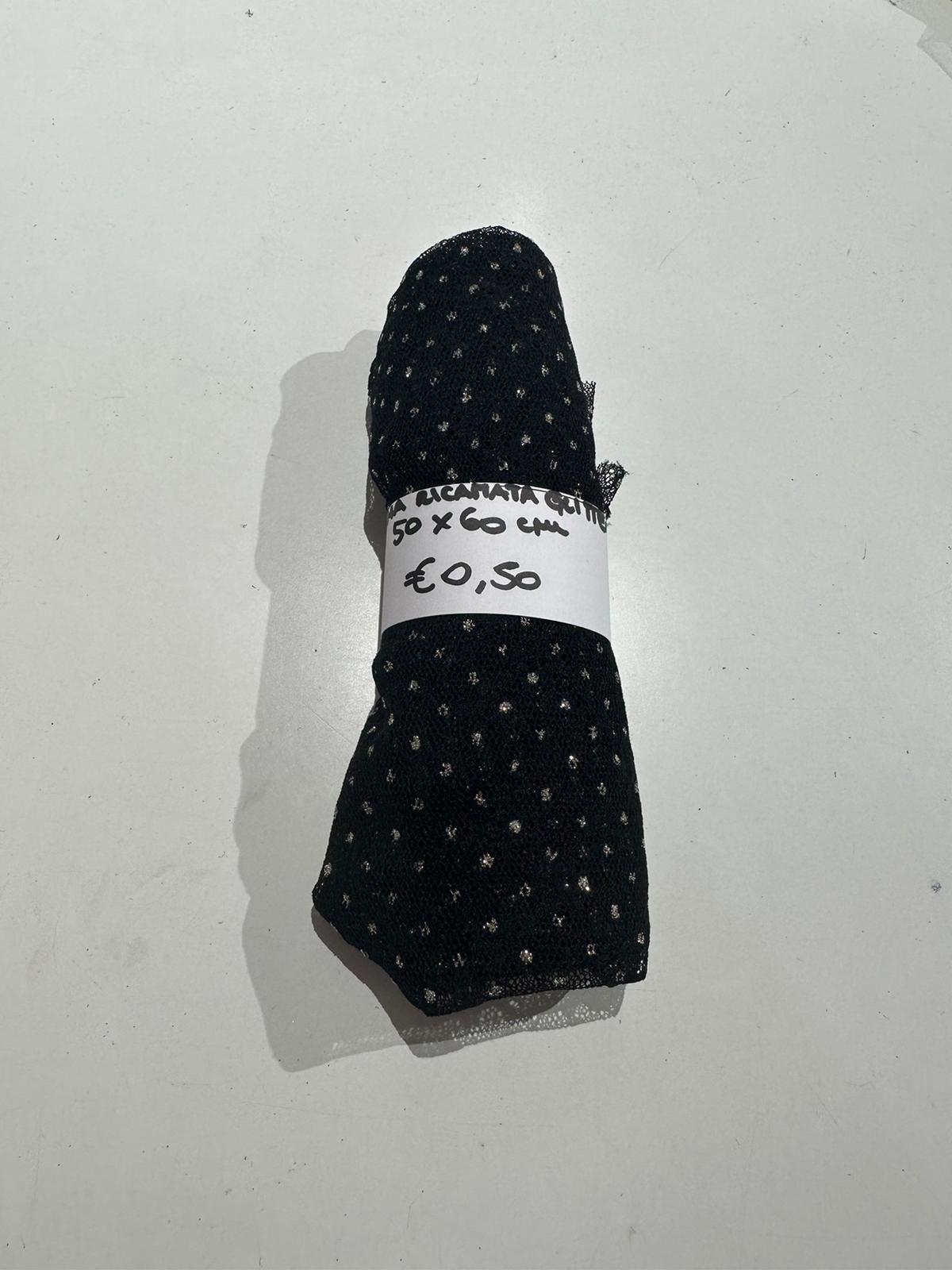 Retina Ricamata Glitter Nero 50x60 cm