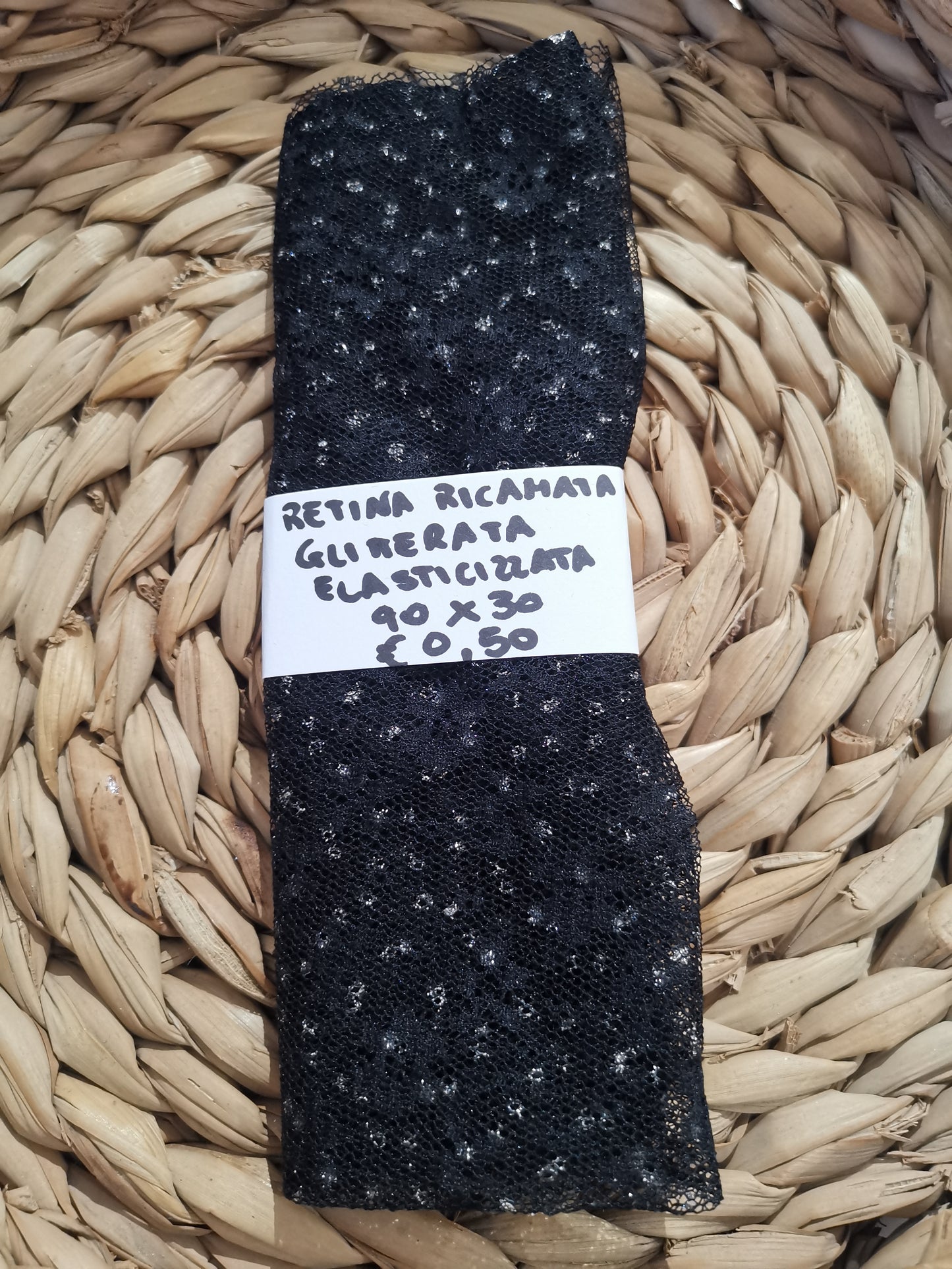 Retina Ricamata Glitter Nero 30x40 cm