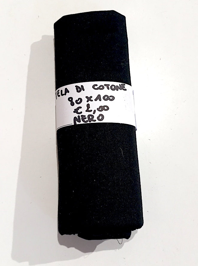 Tela di Cotone Nero 80x100 cm