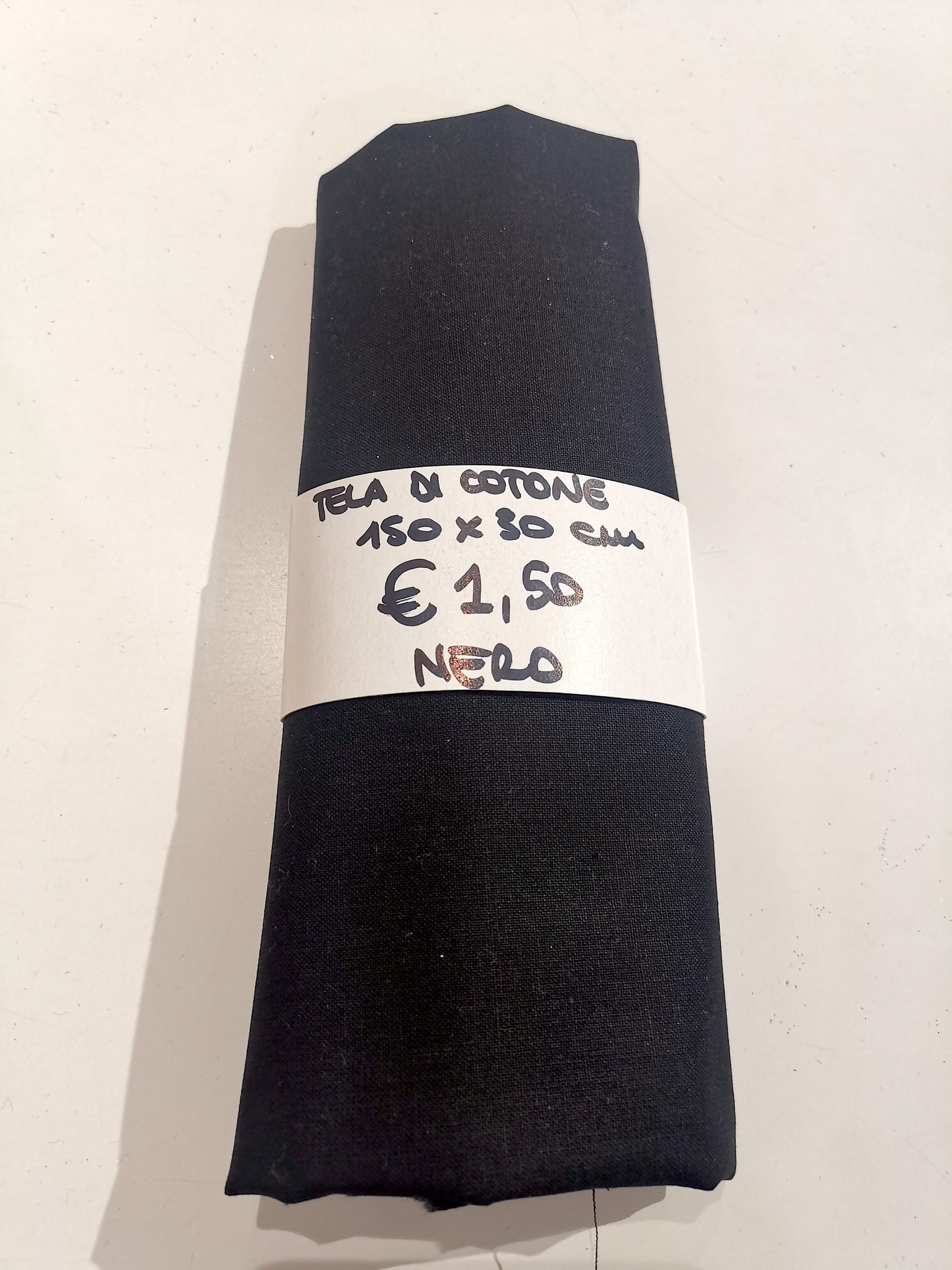 Tela di Cotone Nero 30x150 cm