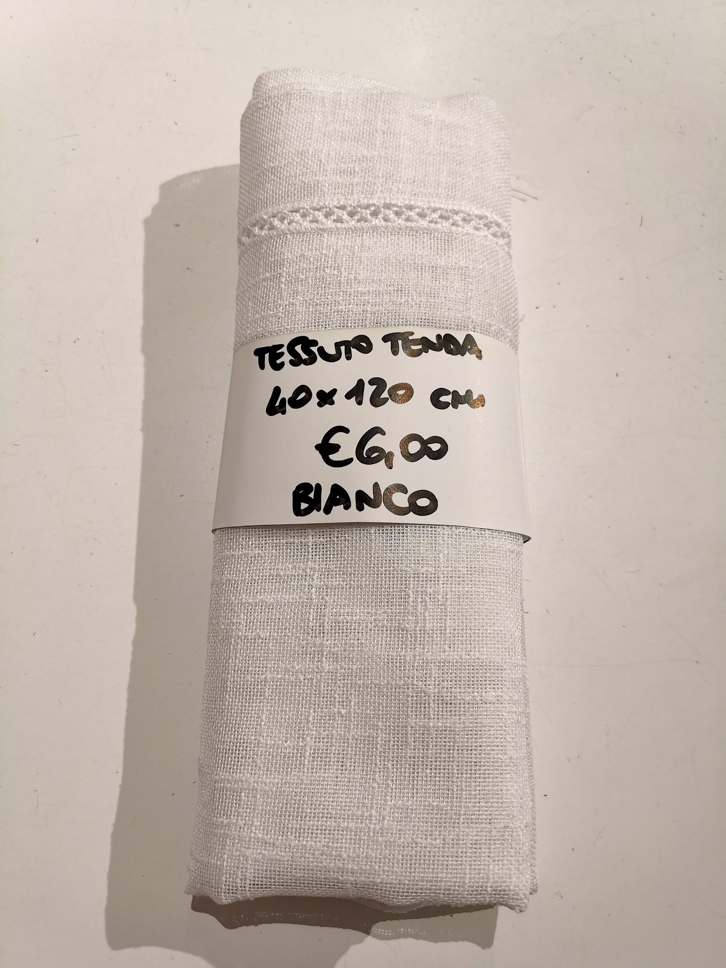 Tessuto Tenda Bianco 40x120 cm