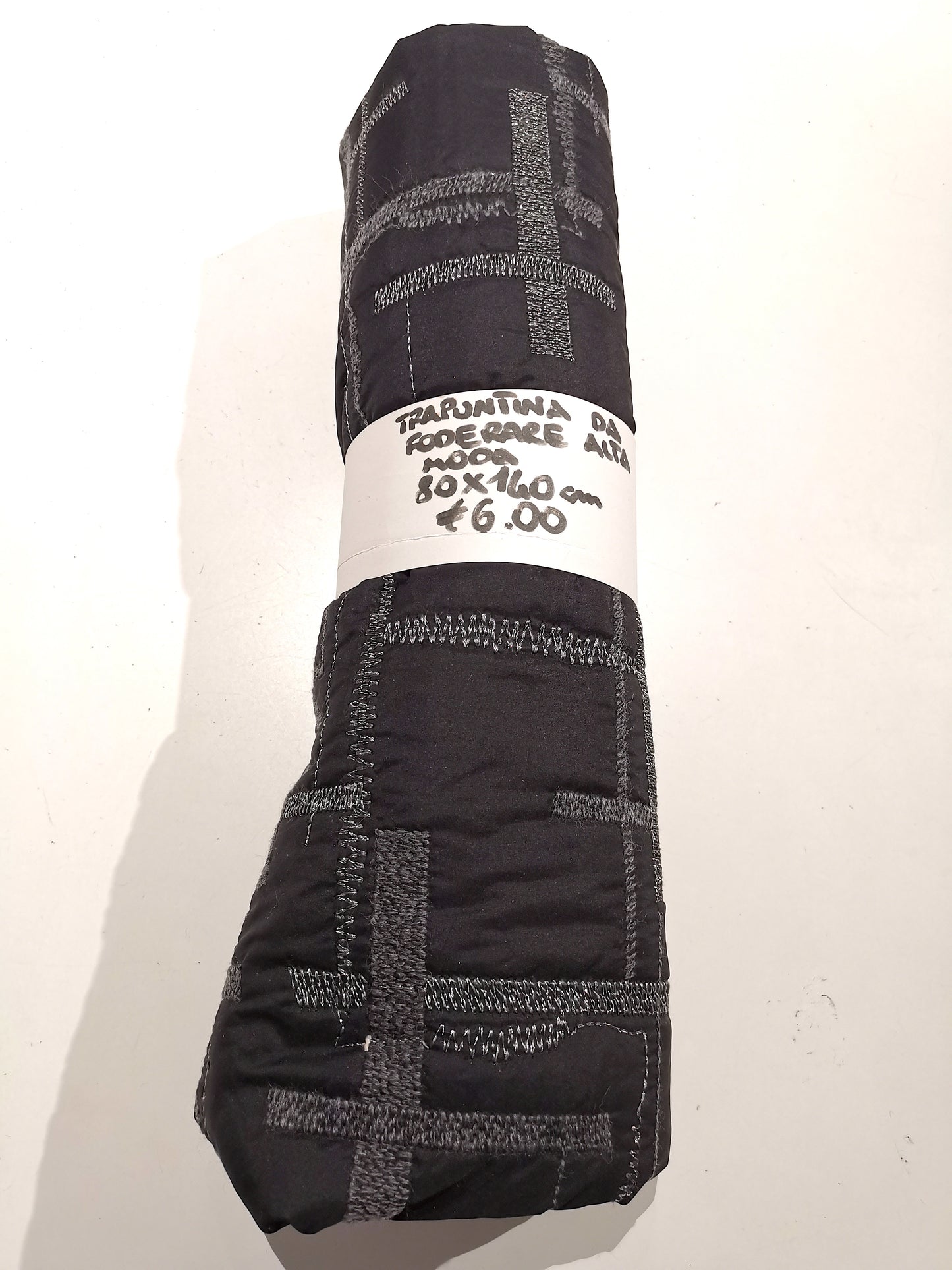 Trapuntina da Foderare Alta Moda Nero Ricamo Lurex 80x140 cm