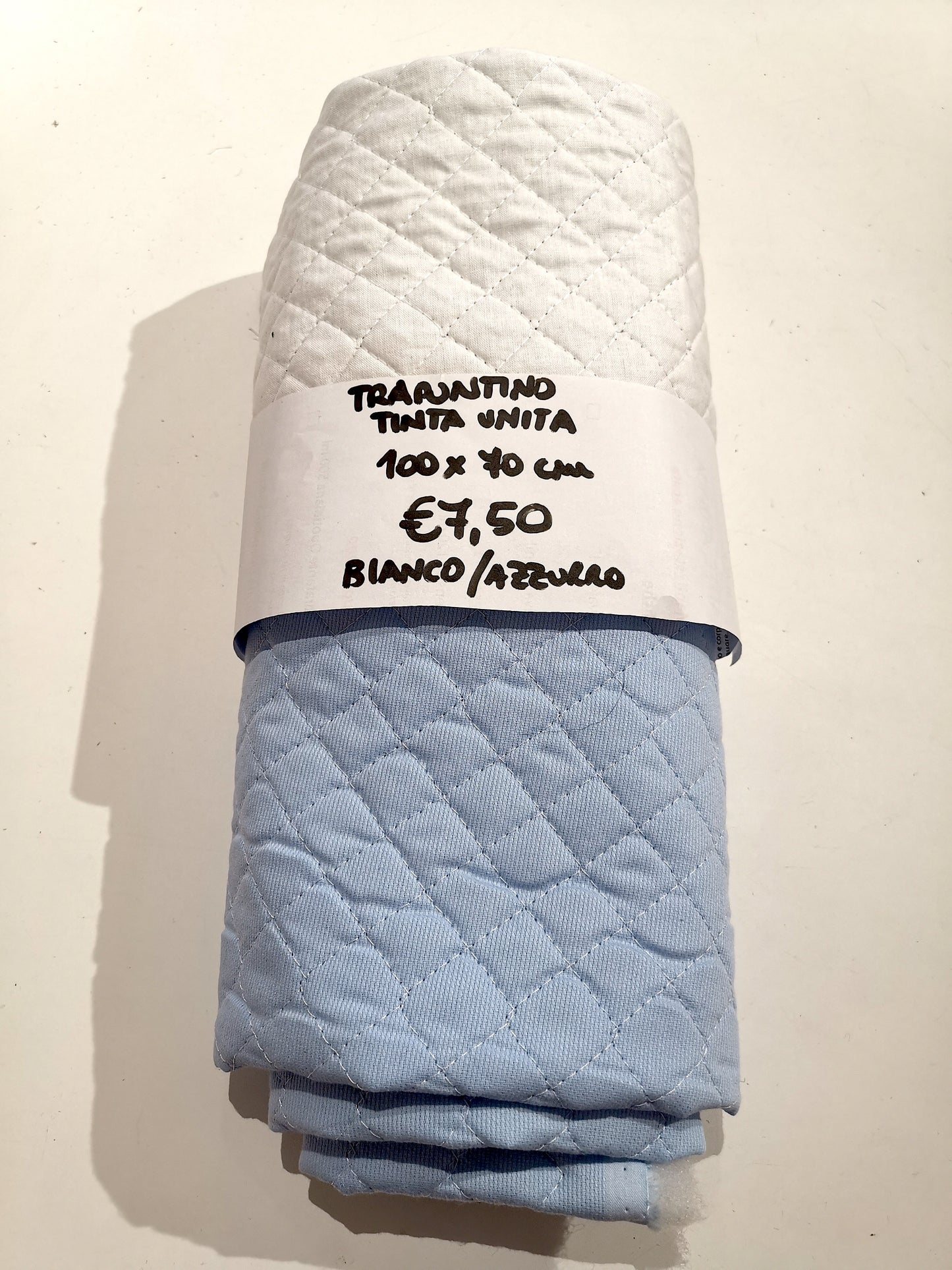 Trapuntino Double Face Azzurro Bianco 100x70 cm