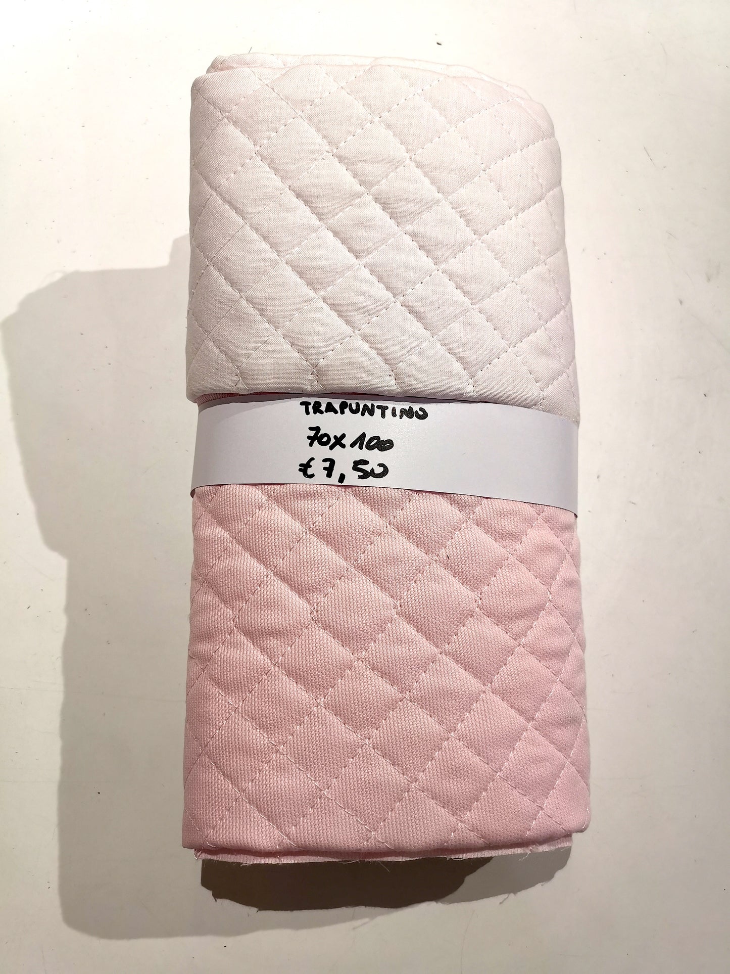 Trapuntino Double Face Rosa Bianco 100x70 cm