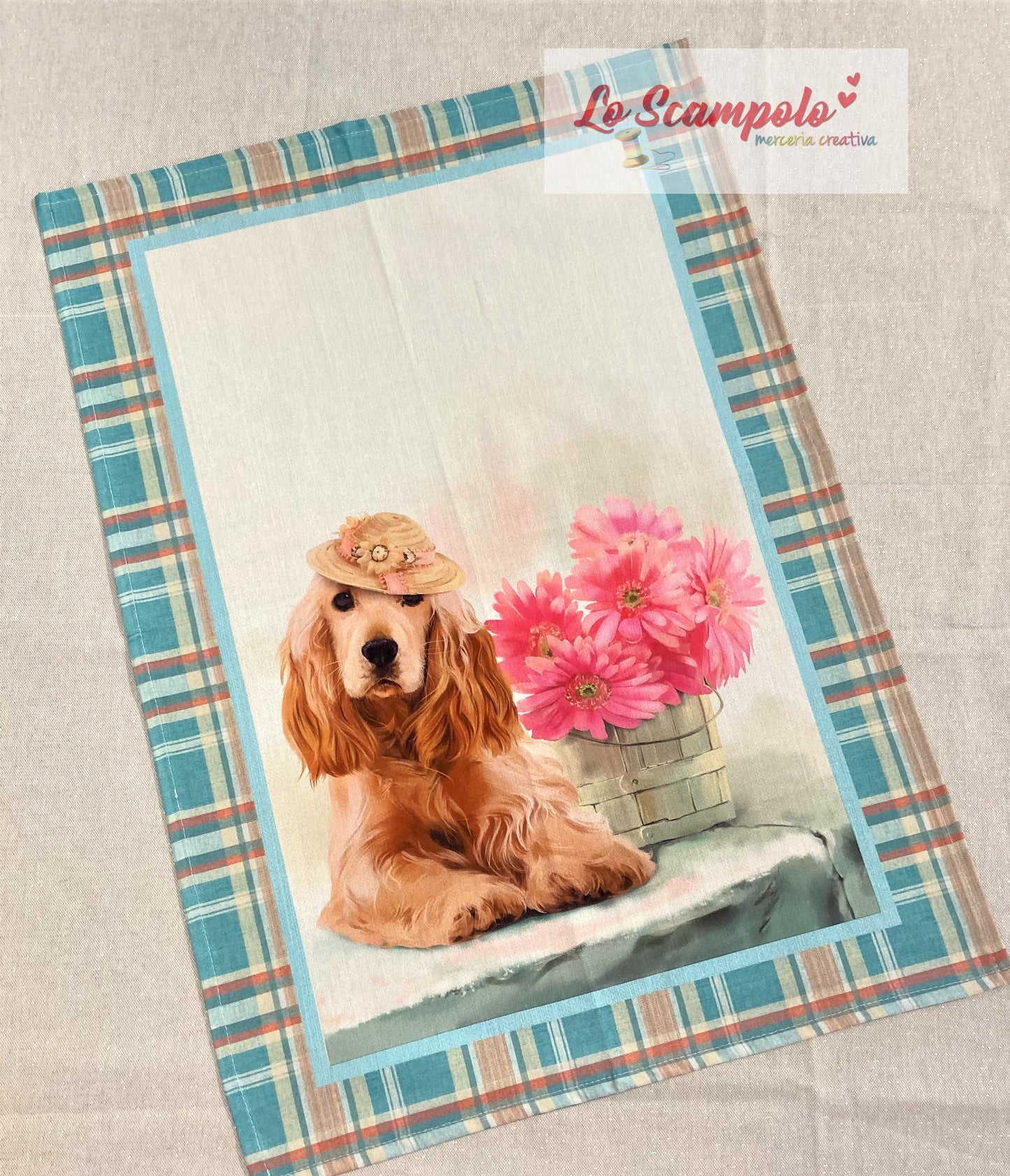 Cocker con Fiori Rosa