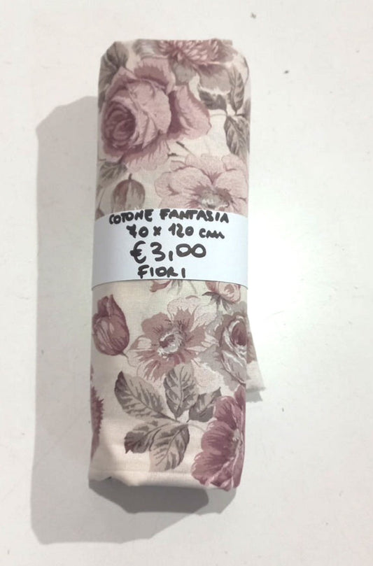 Cotone Fantasia Fiori Rosa e Beige 70x120 cm