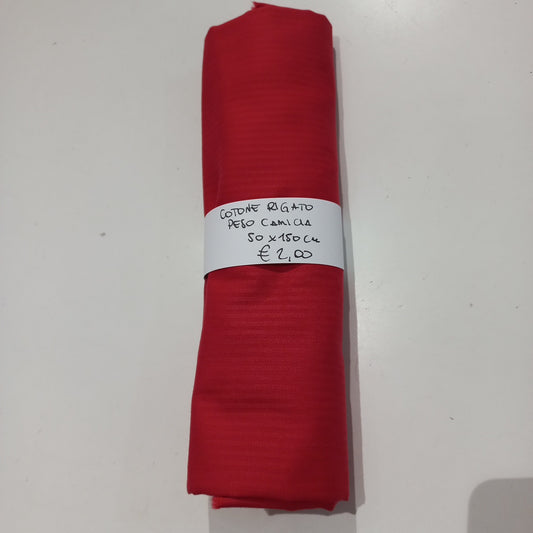 Cotone Rigato Peso Camicia Rosso 50x150 cm