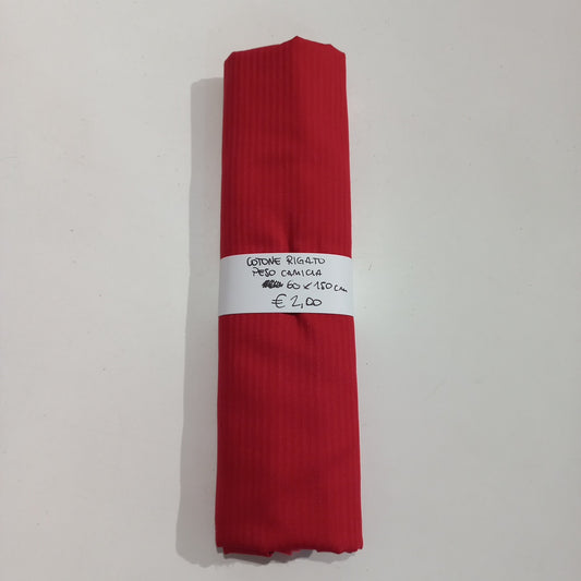 Cotone Rigato Peso Camicia Rosso 60x150 cm
