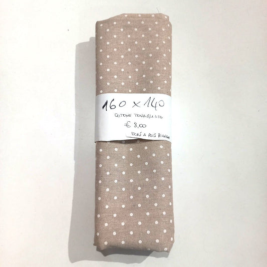 Cotone Tovagliato Pois Base Ecrù 160x140 cm