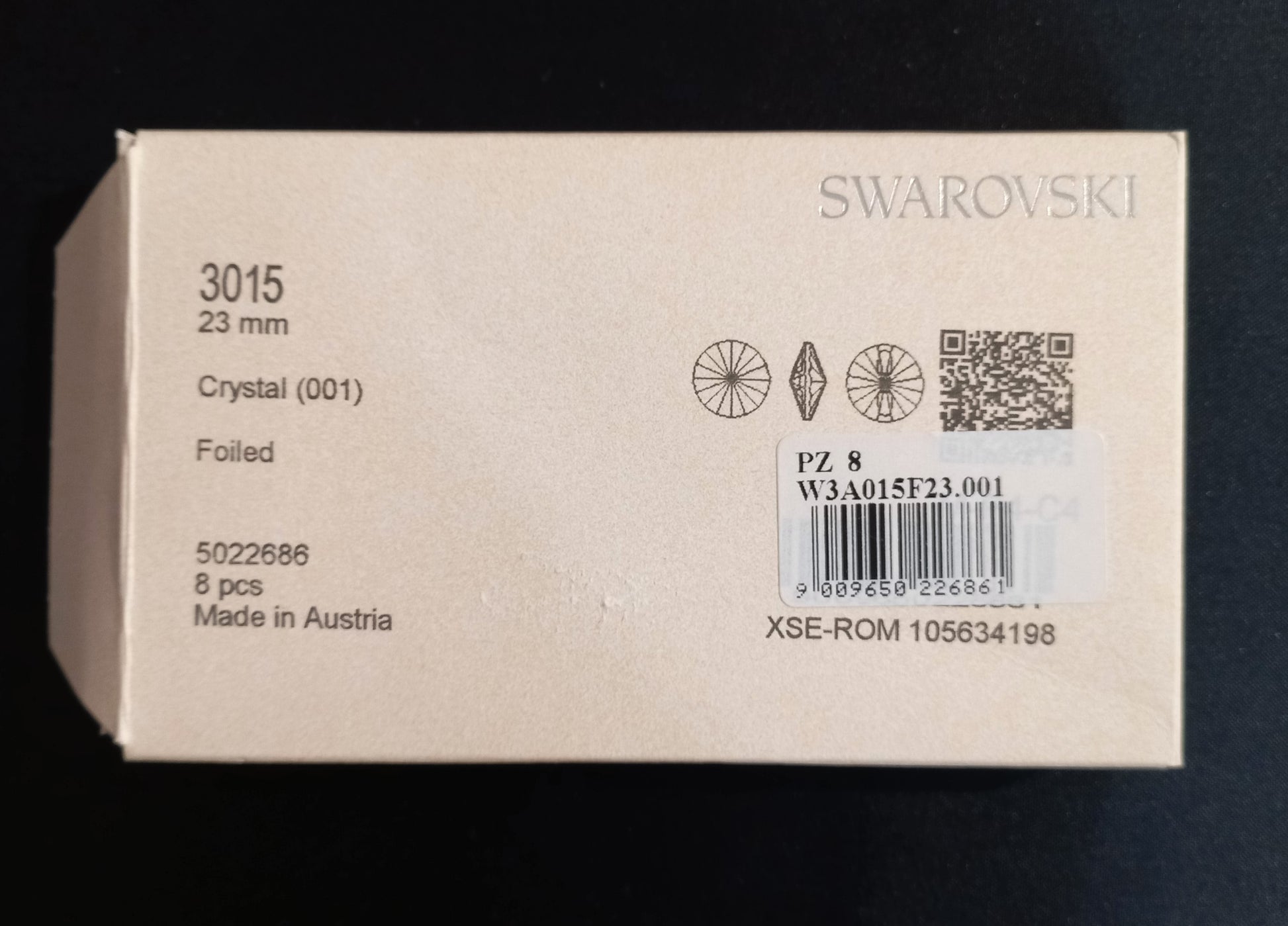 Bottone Gioiello Swarovski diam. 23 mm – Merceria Creativa Lo Scampolo