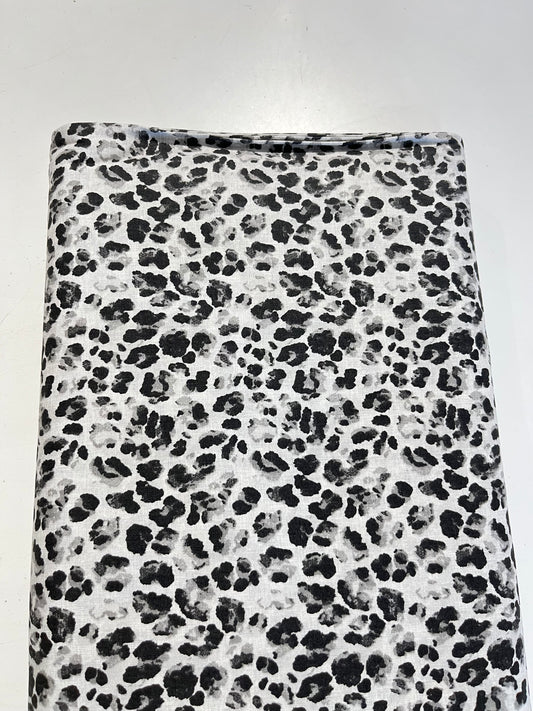 Cotone Stampato Fantasia Animalier Bianco e Nero