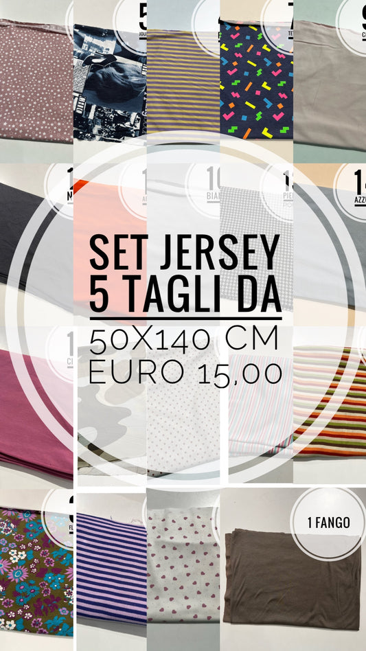 Set Jersey 5 tagli da 50x150 cm