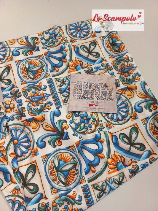 Telo Mare Microfibra Stampa Digitale Maioliche 90x160 cm