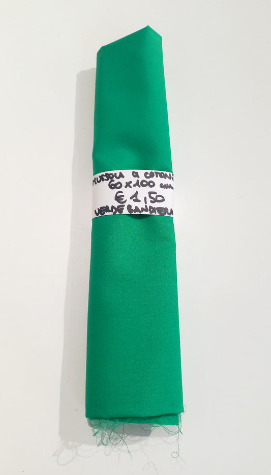 Mussola di Cotone Verde Bandiera 60x100 cm