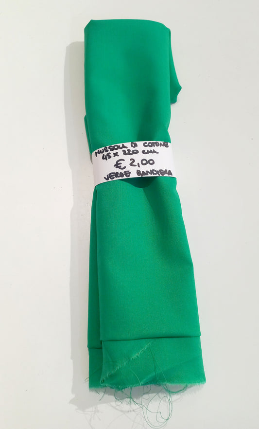 Mussola di Cotone Verde Bandiera 45x220 cm