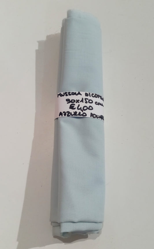 Mussola di Cotone Azzurro Polvere 90x150 cm