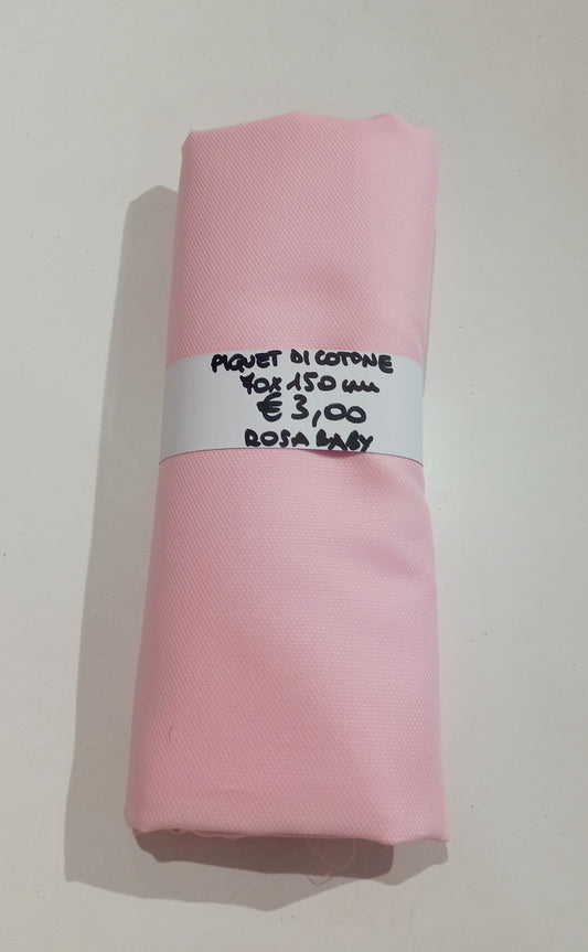 Piquet di Cotone Rosa Baby 70x150 cm