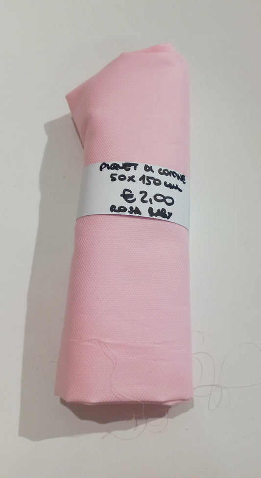 Piquet di Cotone Rosa Baby 50x150 cm