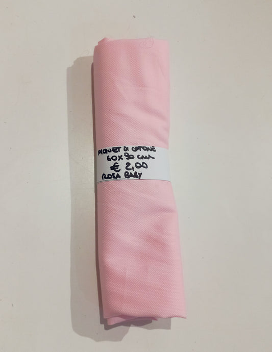 Piquet di Cotone Rosa Baby 60x90 cm