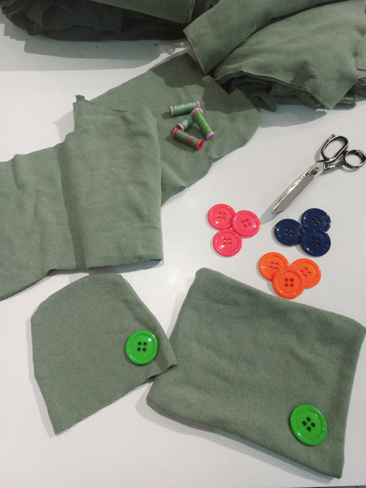 Scaldacollo Scampolini - Maglina Misto Lana Verde Salvia 30x90 cm